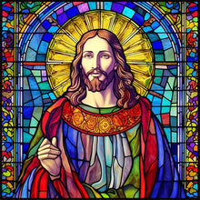 Load image into Gallery viewer, Diamond Painting - Full Square - glass art jesus (45*45CM)