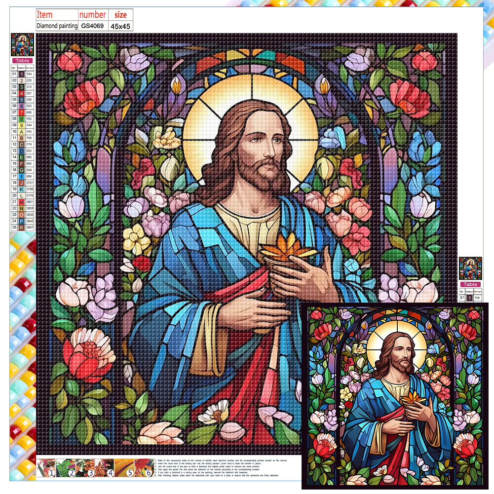 Diamond Painting - Full Square - glass art jesus (45*45CM)