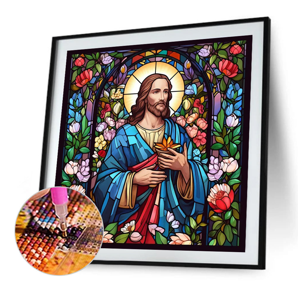 Diamond Painting - Full Square - glass art jesus (45*45CM)
