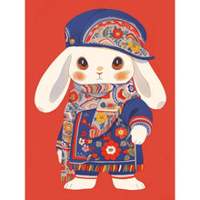 Load image into Gallery viewer, Diamond Painting - Full Round - bunny in floral dress (30*40CM)