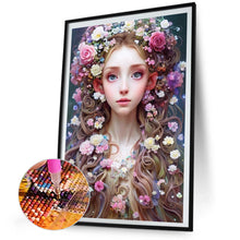 Load image into Gallery viewer, AB Diamond Painting - Full Round - flower crown girl (40*60CM)
