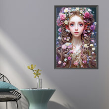 Load image into Gallery viewer, AB Diamond Painting - Full Round - flower crown girl (40*60CM)