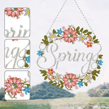 Load image into Gallery viewer, Acrylic Single-Sided Diamond Art Hanging Pendant for Home Decor (Spring Wreath)