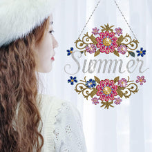 Load image into Gallery viewer, Acrylic Single-Sided Diamond Art Hanging Pendant for Home Decor (Summer Flower)