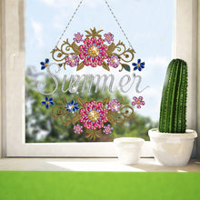 Load image into Gallery viewer, Acrylic Single-Sided Diamond Art Hanging Pendant for Home Decor (Summer Flower)