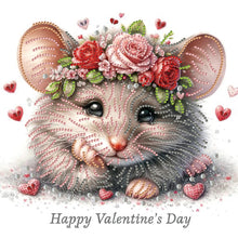 Load image into Gallery viewer, Diamond Painting - Partial Special Shaped - Valentine's Day Mouse (30*30CM)