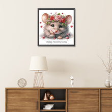 Load image into Gallery viewer, Diamond Painting - Partial Special Shaped - Valentine's Day Mouse (30*30CM)
