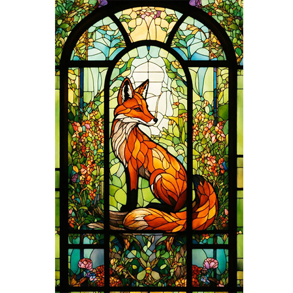 Diamond Painting - Full Round - glass art fox (40*60CM)