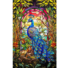 Load image into Gallery viewer, Diamond Painting - Full Round - glass art peacock (40*60CM)