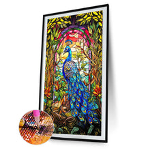Load image into Gallery viewer, Diamond Painting - Full Round - glass art peacock (40*60CM)