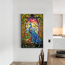 Load image into Gallery viewer, Diamond Painting - Full Round - glass art peacock (40*60CM)