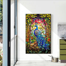 Load image into Gallery viewer, Diamond Painting - Full Round - glass art peacock (40*60CM)