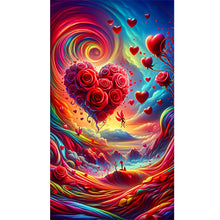 Load image into Gallery viewer, Diamond Painting - Full Round - dreamy clouds rose love (40*70CM)