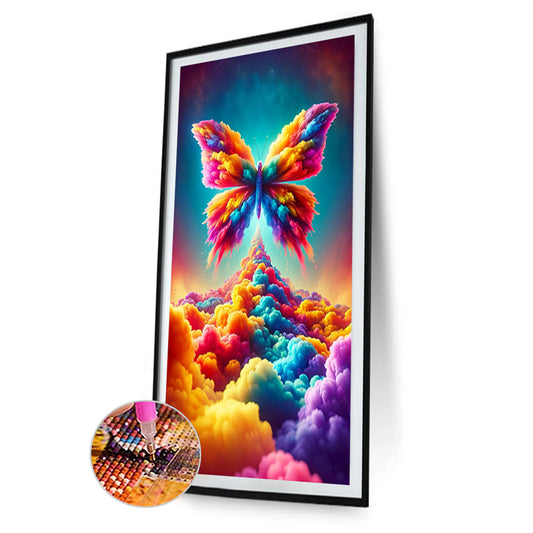 Diamond Painting - Full Round - Fantasy clouds colorful butterflies (40*70CM)