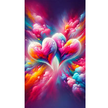 Load image into Gallery viewer, Diamond Painting - Full Round - Two hearts in dreamy clouds (40*70CM)