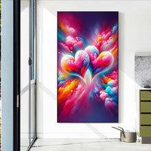 Load image into Gallery viewer, Diamond Painting - Full Round - Two hearts in dreamy clouds (40*70CM)
