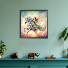 Load image into Gallery viewer, Diamond Painting - Full Round - Unicorn and girl (30*30CM)
