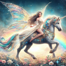 Load image into Gallery viewer, Diamond Painting - Full Round - Unicorn and girl (30*30CM)