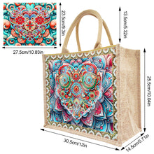 Load image into Gallery viewer, Linen DIY Flower Diamond Painting Purses for Women Adults Kids Craft (Heart)