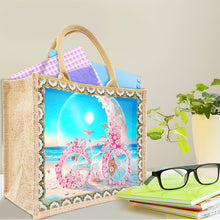 Load image into Gallery viewer, Linen DIY Flower Diamond Painting Purses for Women Adults Kids Girl Craft (Sea)