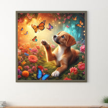 Load image into Gallery viewer, Diamond Painting - Full Round - Dog and Butterfly (30*30CM)