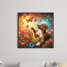 Load image into Gallery viewer, Diamond Painting - Full Round - Dog and Butterfly (30*30CM)