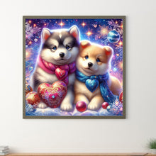 Load image into Gallery viewer, Diamond Painting - Full Round - Dog and dog (30*30CM)