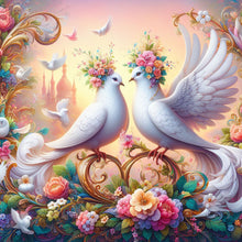 Load image into Gallery viewer, Diamond Painting - Full Round - White dove on flower (30*30CM)