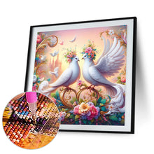 Load image into Gallery viewer, Diamond Painting - Full Round - White dove on flower (30*30CM)