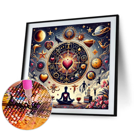 Diamond Painting - Full Round - Zodiac carousel (30*30CM)