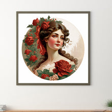 Load image into Gallery viewer, Diamond Painting - Full Round - French rose lady (30*30CM)