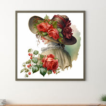 Load image into Gallery viewer, Diamond Painting - Full Round - French rose lady (30*30CM)