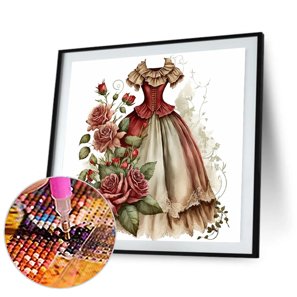 Diamond Painting - Full Round - rose skirt (30*30CM)