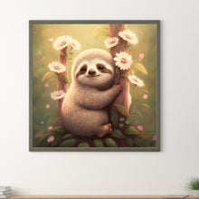 Load image into Gallery viewer, Diamond Painting - Full Round - sloth in tree (30*30CM)