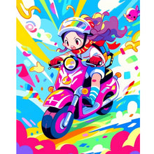 Load image into Gallery viewer, Diamond Painting - Full Round - motorcycle girl (40*50CM)