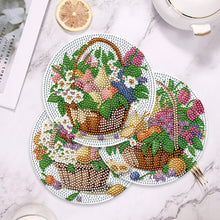 Load image into Gallery viewer, 4 Pcs Diamond Painting Coasters Kit with Holder for Dining Table (Flower Basket)
