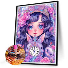 Load image into Gallery viewer, Diamond Painting - Full Round - girl and bunny (40*55CM)