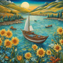 Load image into Gallery viewer, Diamond Painting - Full Round - Sunflowers and boats (30*30CM)