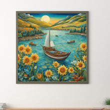Load image into Gallery viewer, Diamond Painting - Full Round - Sunflowers and boats (30*30CM)