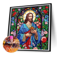 Load image into Gallery viewer, Diamond Painting - Partial Special Shaped - glass art jesus (30*30CM)