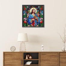 Load image into Gallery viewer, Diamond Painting - Partial Special Shaped - glass art jesus (30*30CM)