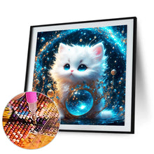 Load image into Gallery viewer, Diamond Painting - Full Round - Blue eyes white kitten (30*30CM)