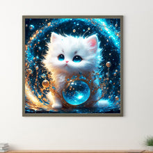 Load image into Gallery viewer, Diamond Painting - Full Round - Blue eyes white kitten (30*30CM)