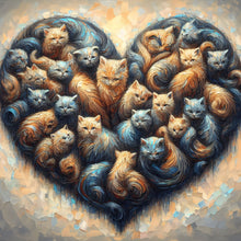 Load image into Gallery viewer, Diamond Painting - Full Round - loving cat (35*35CM)