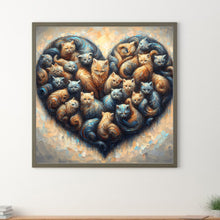 Load image into Gallery viewer, Diamond Painting - Full Round - loving cat (35*35CM)