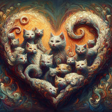 Load image into Gallery viewer, Diamond Painting - Full Round - loving cat (35*35CM)