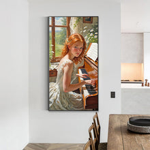 Load image into Gallery viewer, Diamond Painting - Full Round - woman playing piano (40*75CM)
