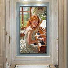 Load image into Gallery viewer, Diamond Painting - Full Round - woman playing piano (40*75CM)