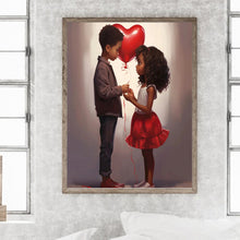 Load image into Gallery viewer, Diamond Painting - Full Round - valentine's day kids (30*40CM)