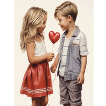 Load image into Gallery viewer, Diamond Painting - Full Round - valentine's day kids (30*40CM)
